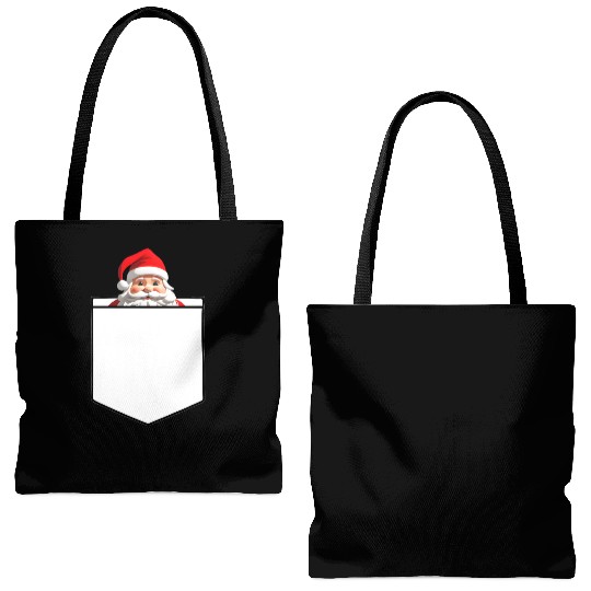 Fake Pocket snata claus Tote Bags (AOP)