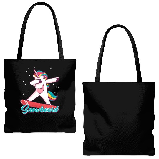 Snowboard Girls Snowboarding Unicorn Tote Bags (AOP)
