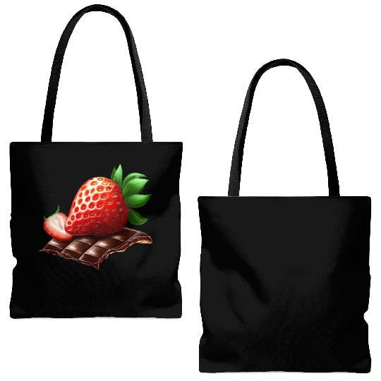 Sweet Temptation: Strawberry Meets Dark Chocolate Tote Bags (AOP)