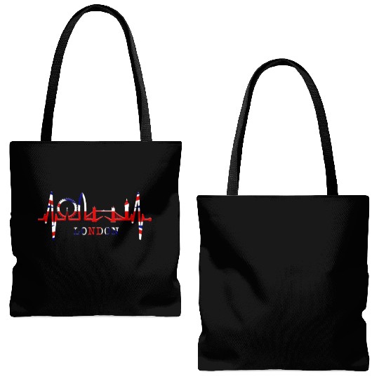 London Skyline Heartbeat England Fan Lover UK Gift Tote Bags (AOP)