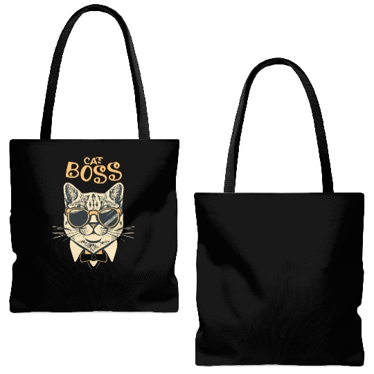 Cat Boss Tote Bags (AOP)