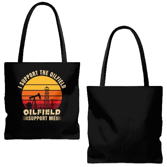 i support the oilfield oilfield support me Tote Bags (AOP)
