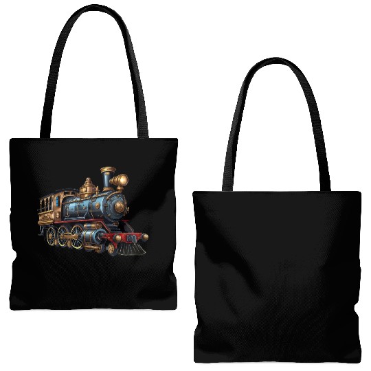 Time Travel: 19th Century Steam Locomotive Tote Bags (AOP)