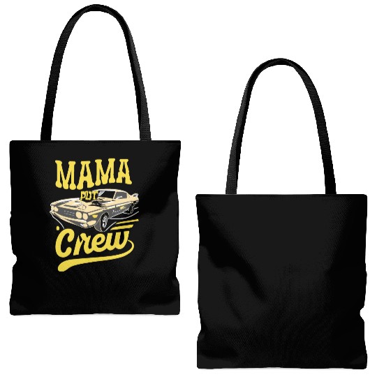 Car Birthday Party Racing Family Mama Pit Crew Tote Bags (AOP)