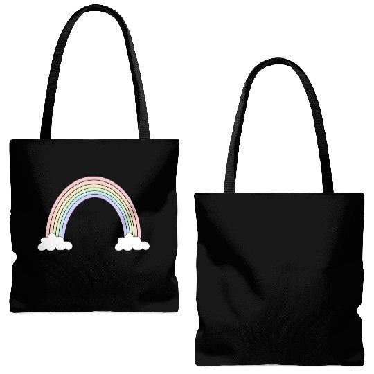 Pastel Rainbow Love Tote Bags (AOP)
