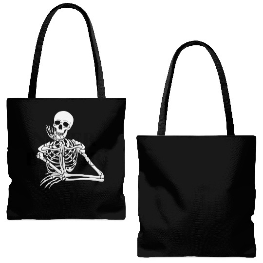 Never Better Skeleton sticker & Tote Bags (AOP)