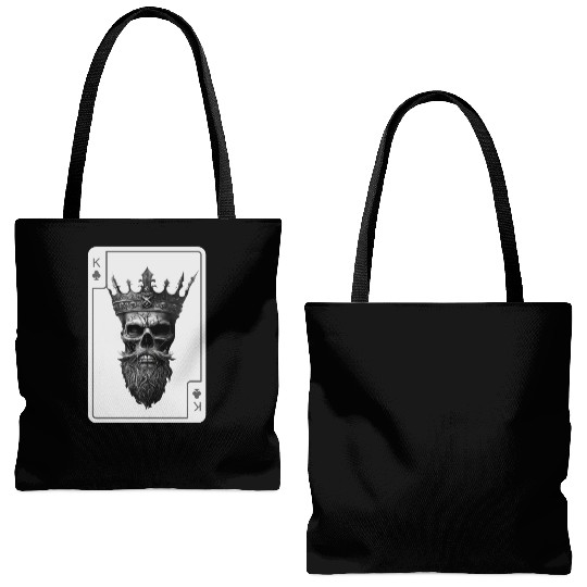 King Spades Halloween Creepy Gothic Poker Tote Bags (AOP)