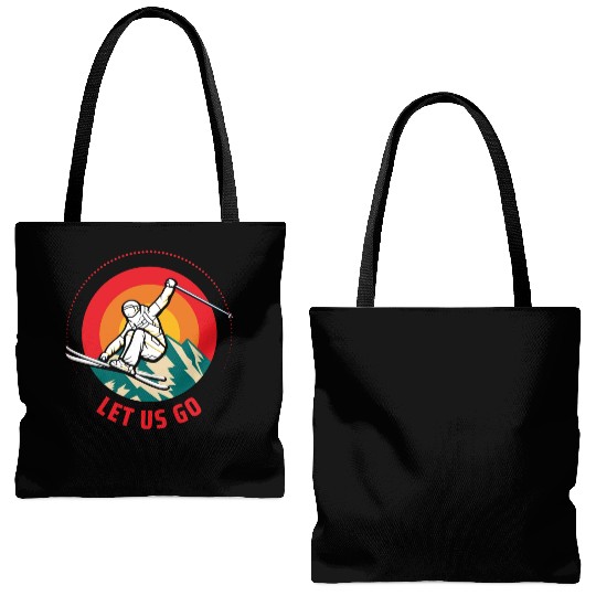 "Winter Wonderland Thrills: Snowboarder's Paradise Tote Bags (AOP)