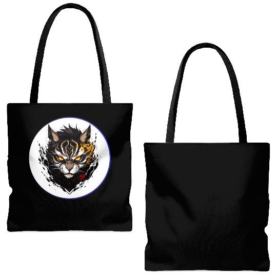 Fierce Tiger Anime Tote Bags (AOP)