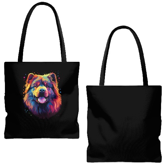 Watercolor Colorful Chow Chow Tote Bags (AOP)