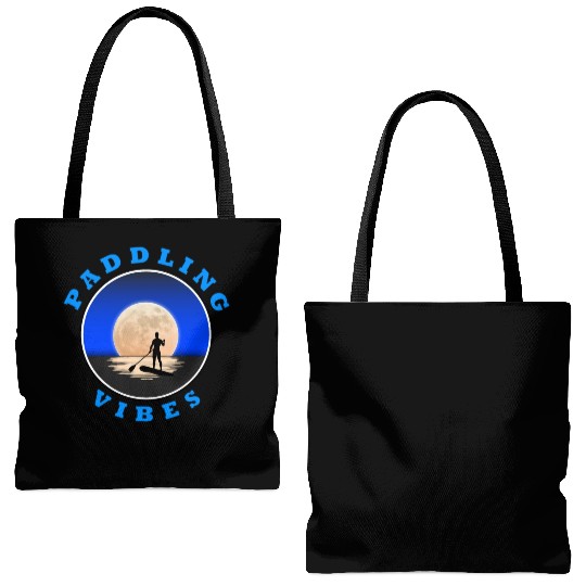 Paddling Vibes - Moon - Paddle Boarder Tote Bags (AOP)