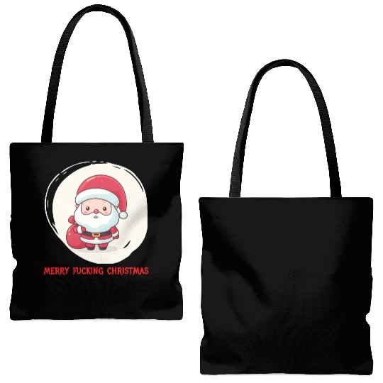 Cute Bad Santa Tote Bags (AOP)