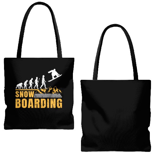 Snowboarding EVOLUTION Snowboard Winter Park Tote Bags (AOP)