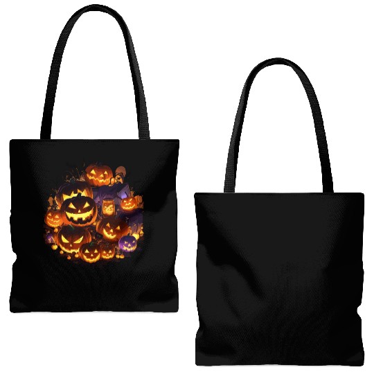 Lantern Pumpkin Face Halloween Costume funny Gif Tote Bags (AOP)