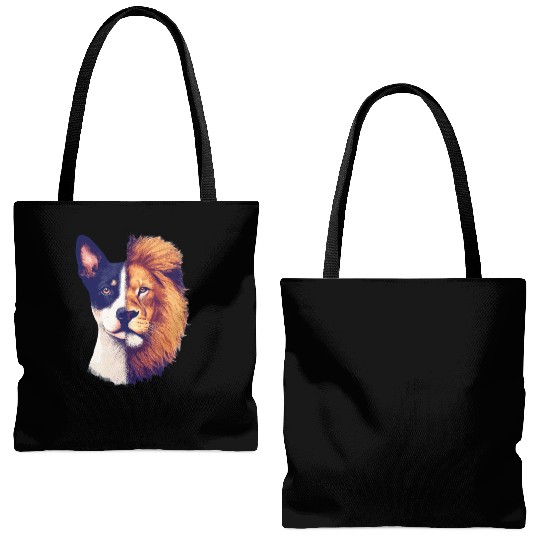 dog half Lion animal art Tote Bags (AOP)