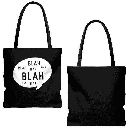 Blah Blah Blah Light Tote Bags (AOP)