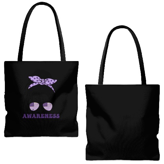 In May We Wear Purple Retro Lupus Awareness Month Tote Bags (AOP)