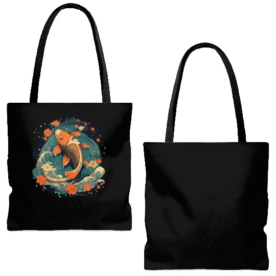Koi Fish Koi Carp Japanese Koi Garden-Pond Koi Tote Bags (AOP)