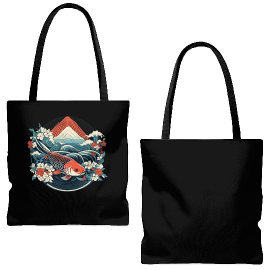 Koi Fish Koi Carp Japanese Koi Garden-Pond Koi Tote Bags (AOP)
