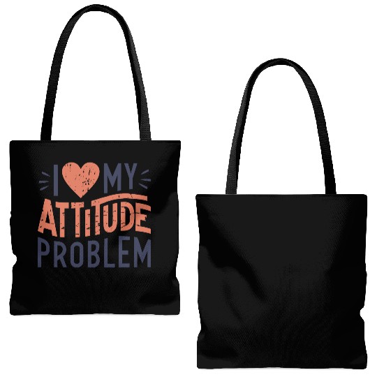 I heart my attitude problem Tote Bags (AOP)