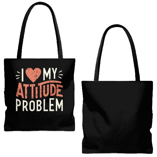 I heart my attitude problem Tote Bags (AOP)