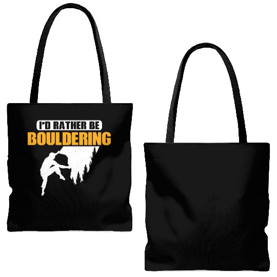 I'd Rather Be Bouldering Climbing Boulder Tote Bags (AOP)