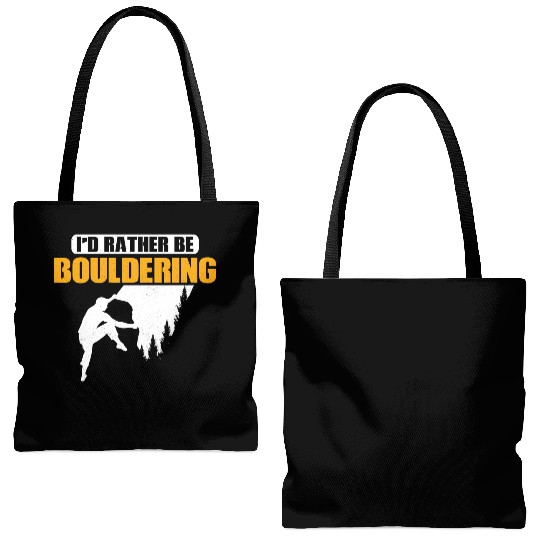 I'd Rather Be Bouldering Climbing Boulder Tote Bags (AOP)