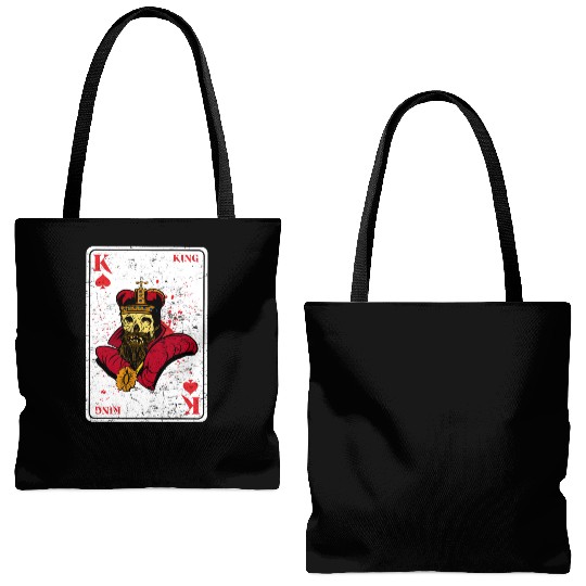 King on Spades Horror Halloween Card Game Creepy Tote Bags (AOP)