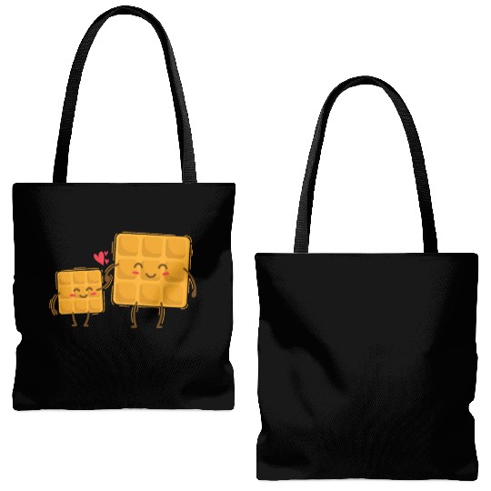 Waffle Mom with Waffle Child Dough Pastry Tote Bags (AOP)