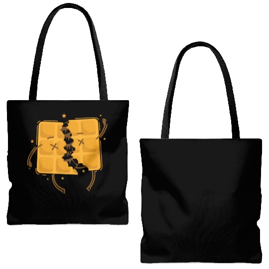 filled Waffle Dough Pastry Baker Snack Tote Bags (AOP)