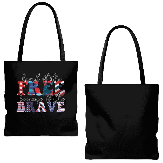 4th of july Land of the free Tote Bags (AOP)