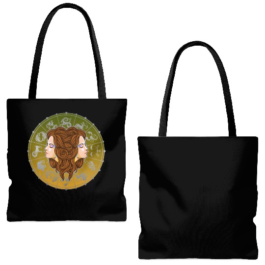 Gemini Zodiac star sign horoscope Astrology Tote Bags (AOP)