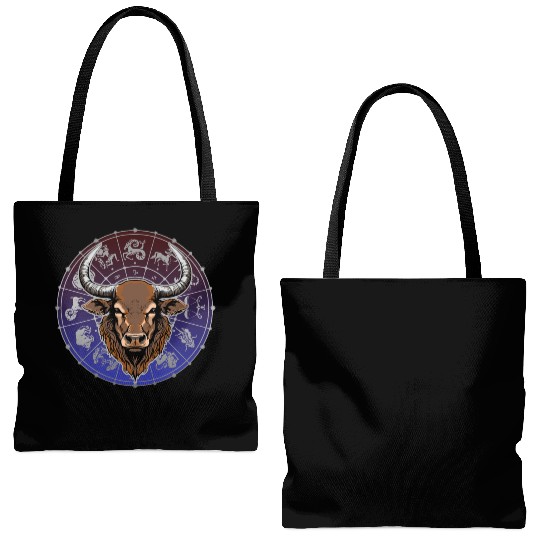 Taurus Zodiac star sign horoscope Astrology Tote Bags (AOP)