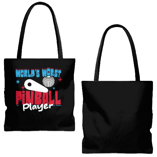 World s Worst Pinball Player Tote Bags (AOP)