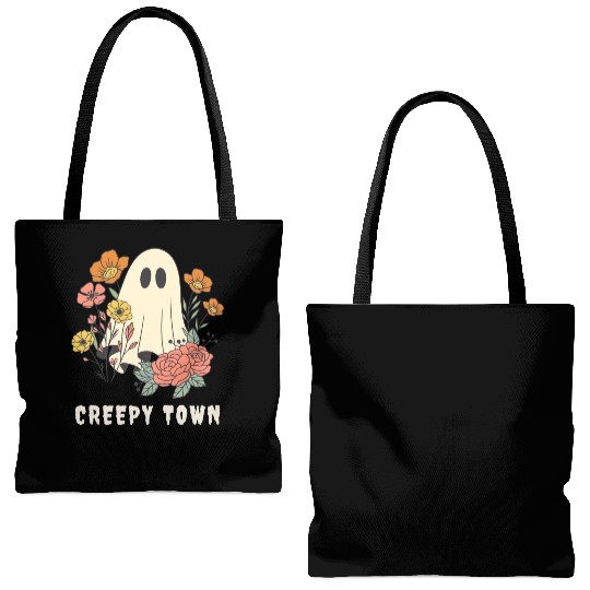Boo Ghost - Creepy town Tote Bags (AOP)