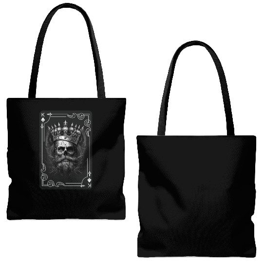 Creepy Card Game King Spades Poker Nightmare Tote Bags (AOP)