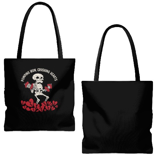 Anti Valentine´s Day Broken Heart Powerlifting Gym Tote Bags (AOP)