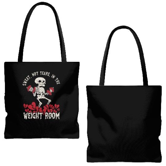 Anti Valentine´s Day Broken Heart Powerlifting Gym Tote Bags (AOP)