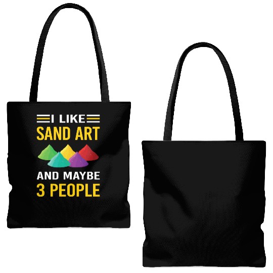 3 People Sand Art Tote Bags (AOP)