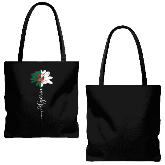 Vintage Algeria Sunflower Flag Algeria Lover Tote Bags (AOP)