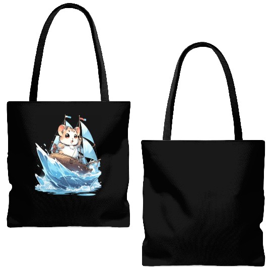 Ice Sailing Hamster Ice Sailor Ice Boating Tote Bags (AOP)