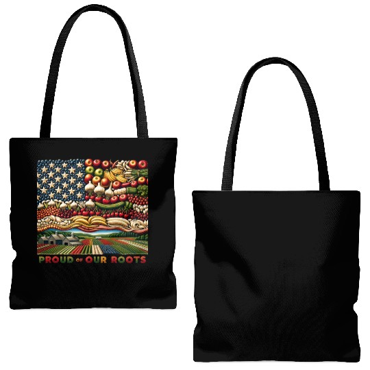 Roots of Pride: Eco-Friendly Harvest Flag Design Tote Bags (AOP)