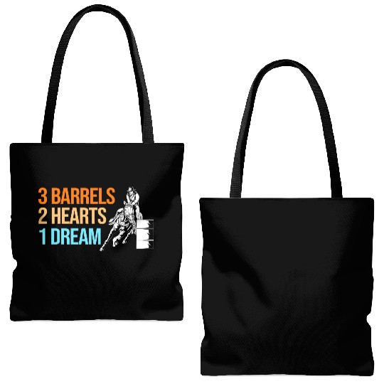 Barrel Racing Western 3 Barrels 2 Hearts 1 Dream Tote Bags (AOP)