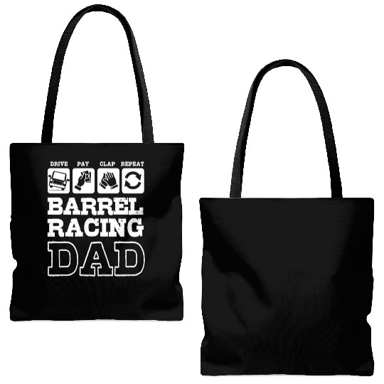 Funny Fathers Day Western Barrel Racing Dad Tote Bags (AOP)