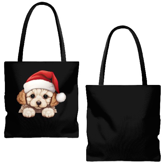 Bichon Frise Christmas Dog Tote Bags (AOP)