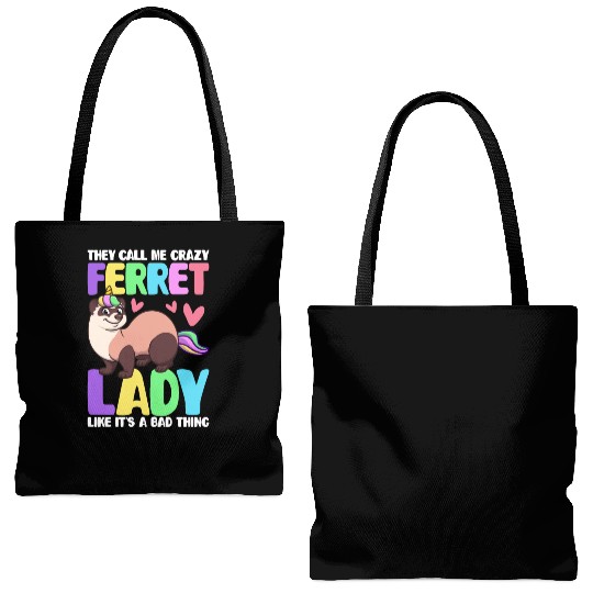 Female Ferret Lover Tote Bags (AOP)