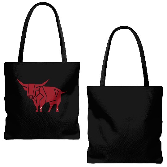Courageous Bull Heart Tote Bags (AOP)