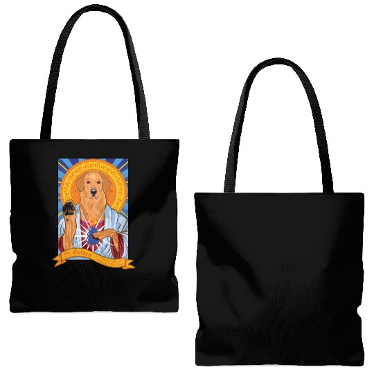 Saint Golden Retriever Tote Bags (AOP)
