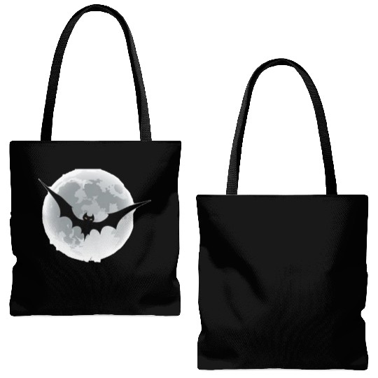 Bat on the moon Tote Bags (AOP)