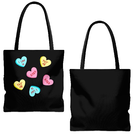 Sweet Candy Hearts Valentines Day Tote Bags (AOP)